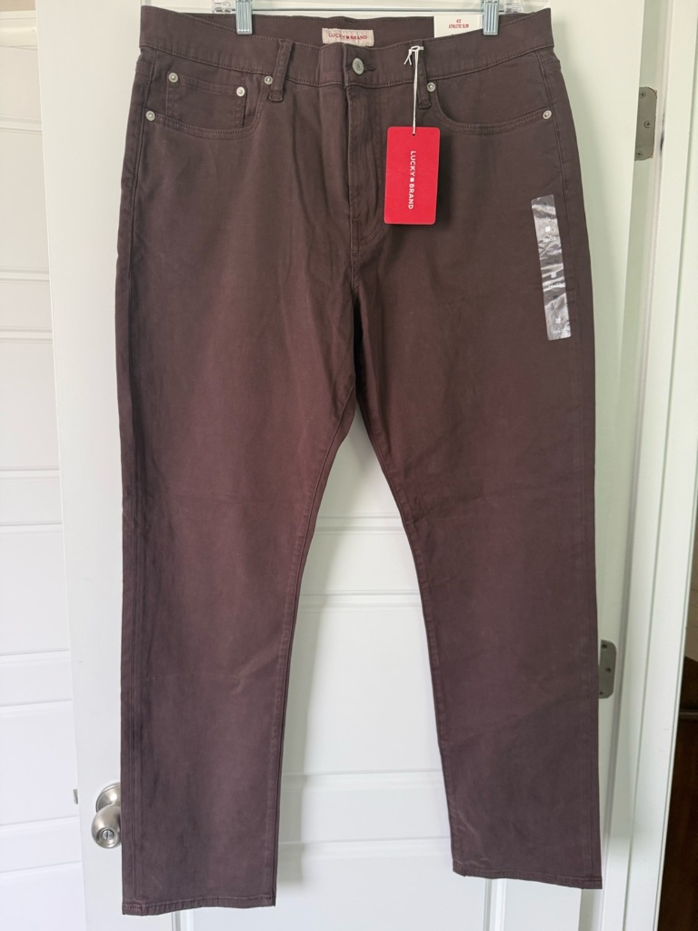 Lucky Brand Men's Dark Brown Slim Straight Chinos